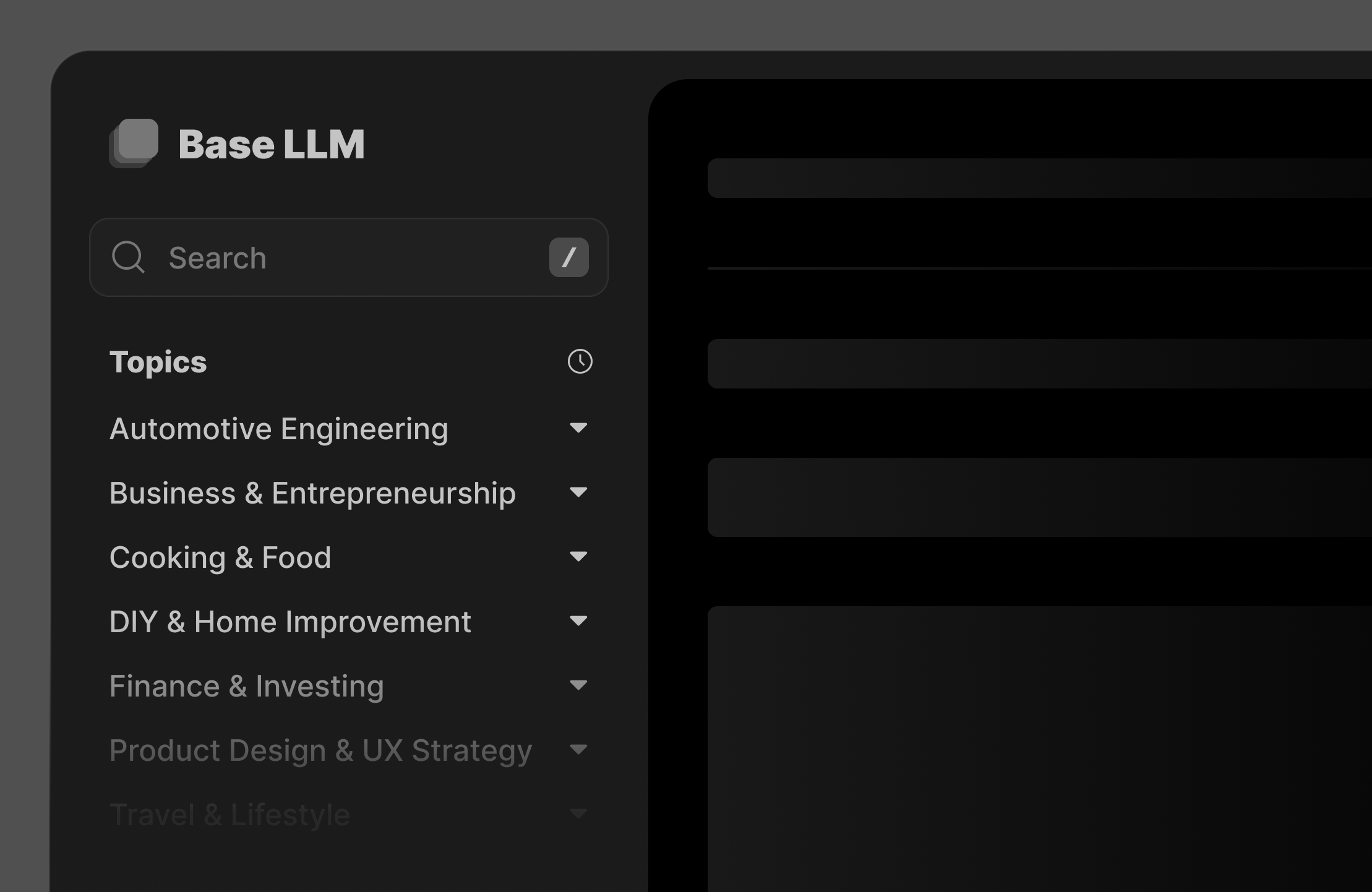 Prompts sorted by category UI concept.